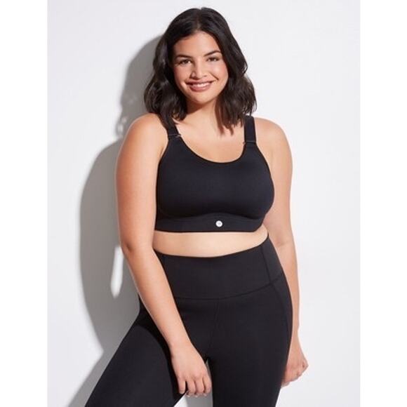 Livi Active Molded No Wire Sports Bra Black Plus Size 44D - Picture 1 of 8